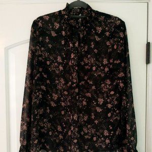 Shear Floral Print Top